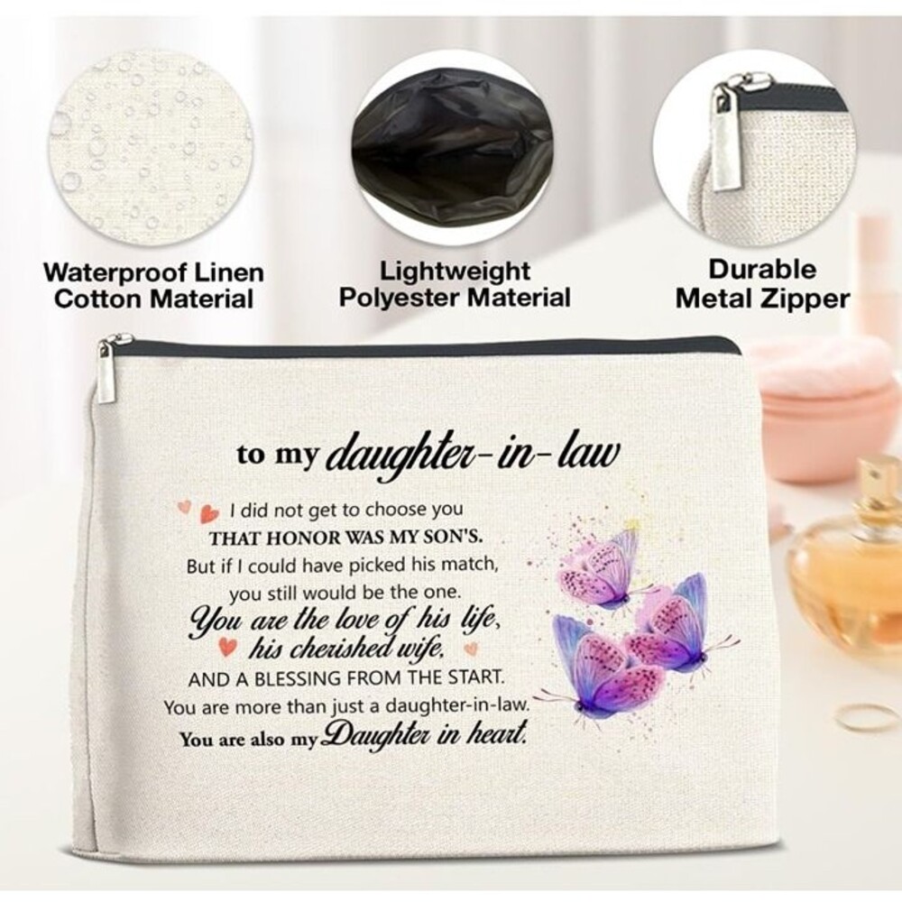 Daughter In Law Gifts From Mother in Law Travel Cosmetic Makeup Bag
